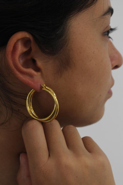 Teall Classic Gold Hoop Earrings l Hypoallergenic